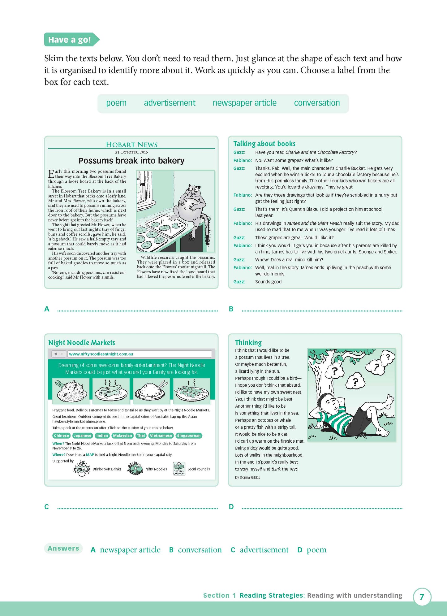Excel Advanced Skills - Reading and Comprehension Workbook Year 4