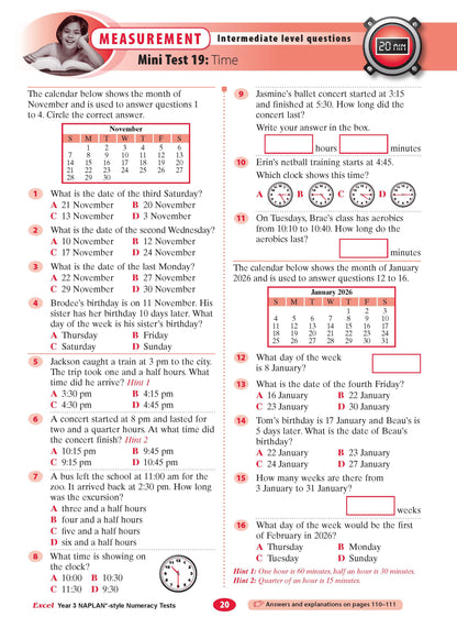 Excel Year 3 NAPLAN*-style Numeracy Tests