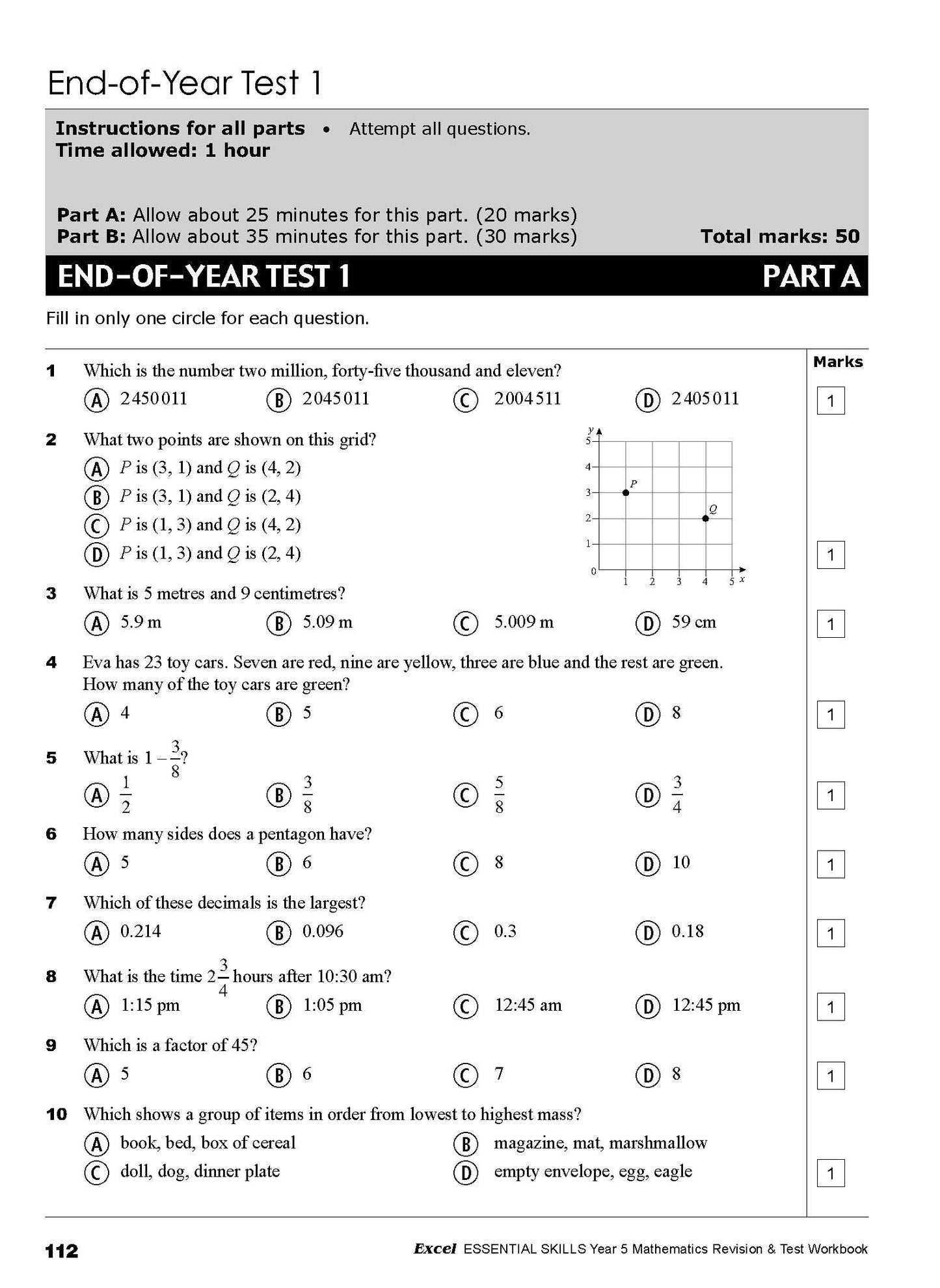 Excel Essential Skills - Mathematics Revision & Test Workbook Year 5