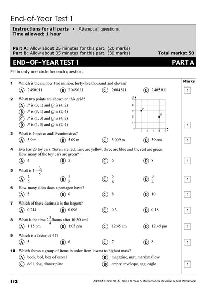 Excel Essential Skills - Mathematics Revision & Test Workbook Year 5