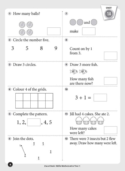 Excel Basic Skills - Mathematics Year 1