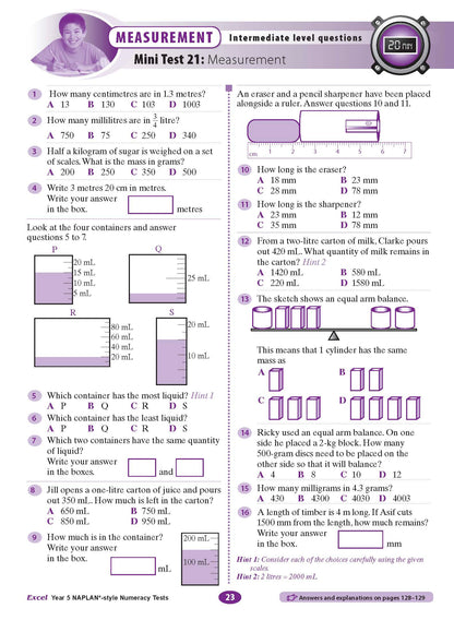 Excel Year 5 NAPLAN*-style Numeracy Tests