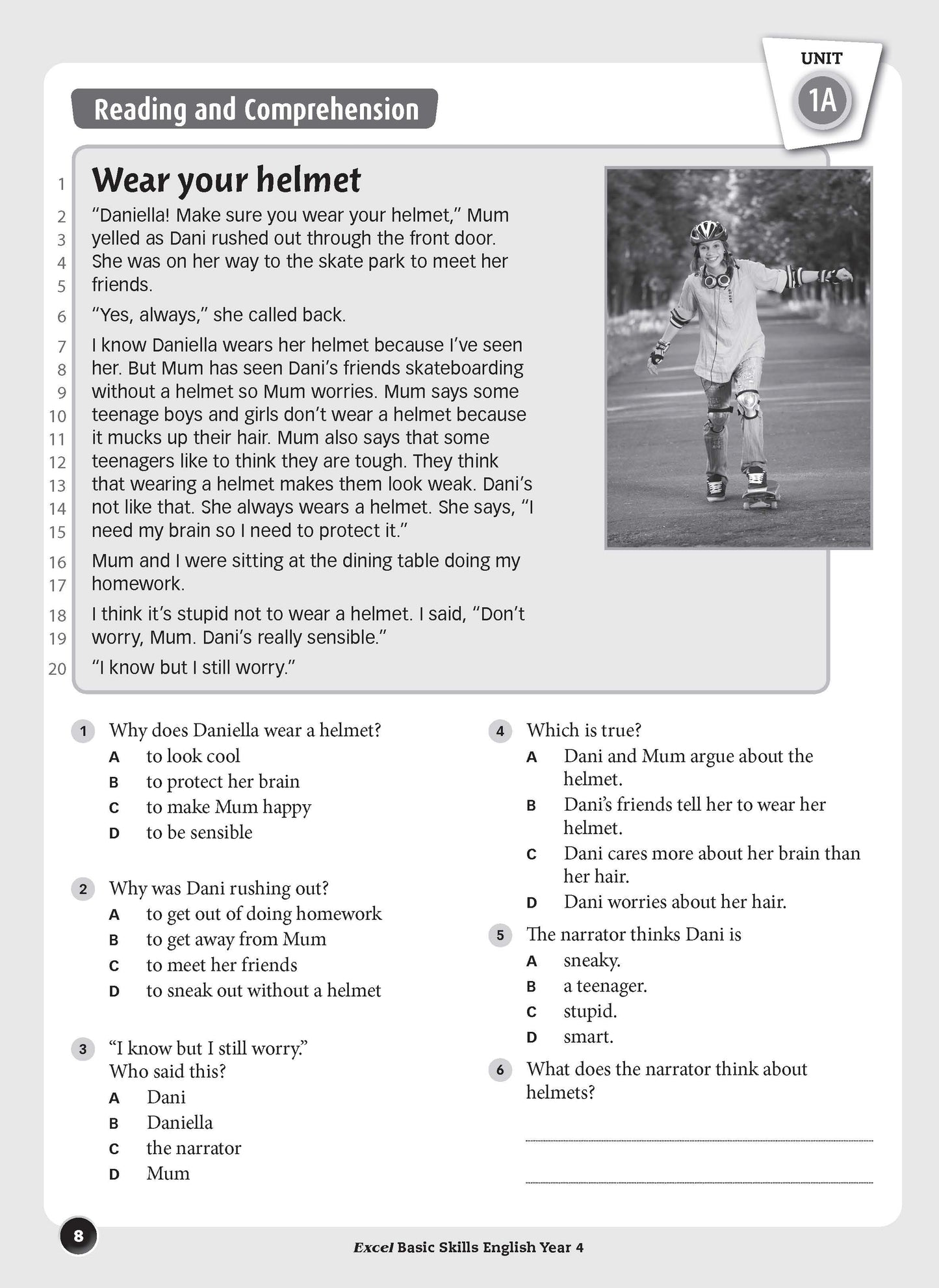 Excel Basic Skills - English Year 4