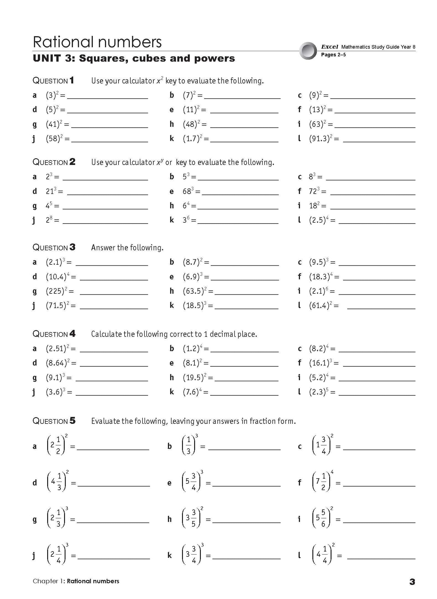 Excel Essential Skills - Mathematics Extension Revision and Exam Workbook Year 8