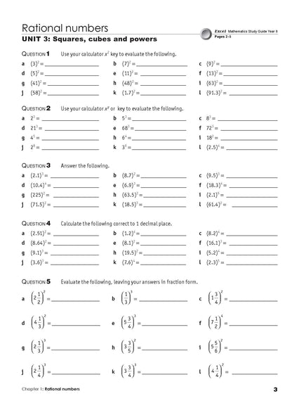 Excel Essential Skills - Mathematics Extension Revision and Exam Workbook Year 8