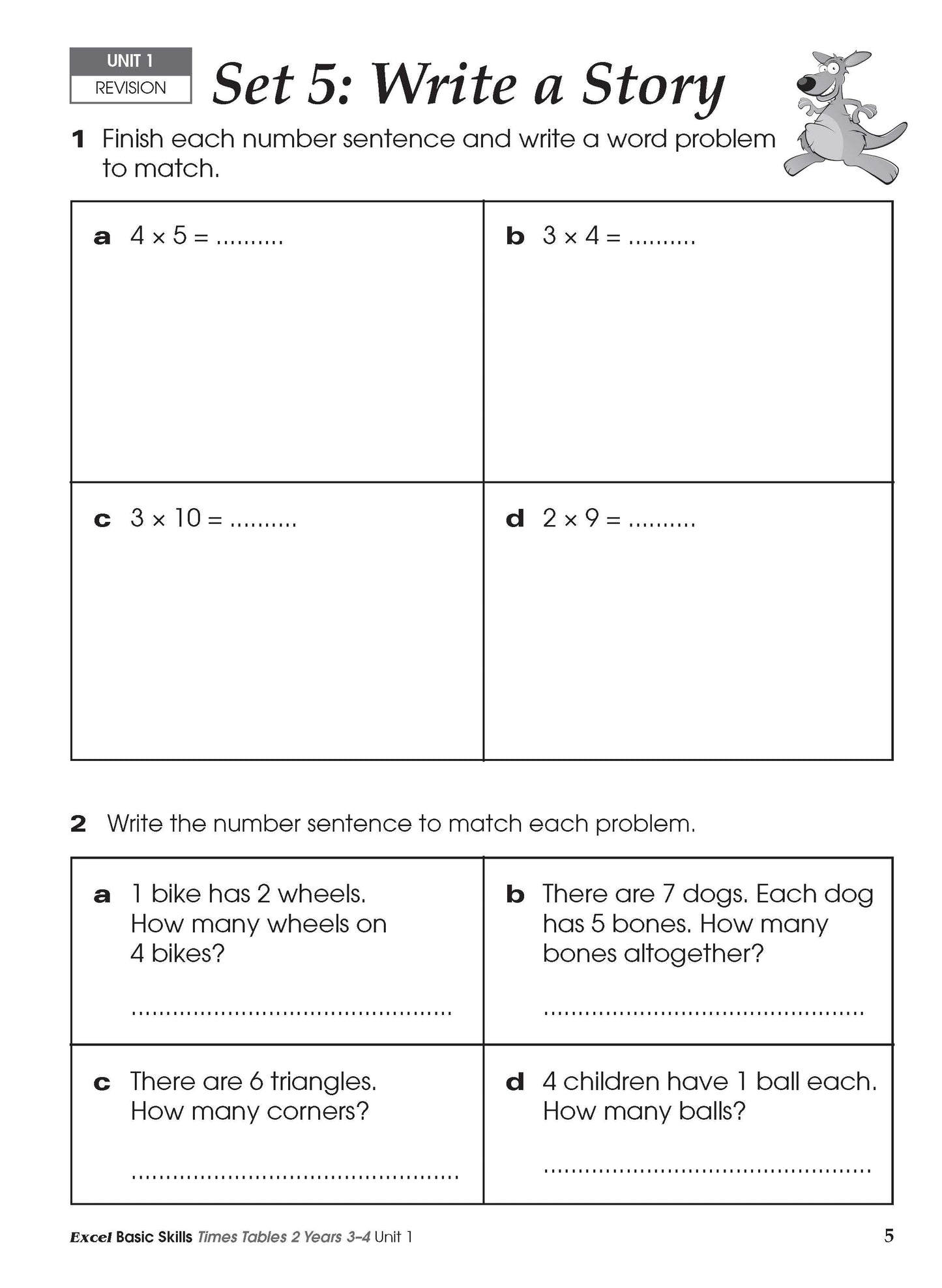 Excel Basic Skills - Times Tables 2 Years 3-4