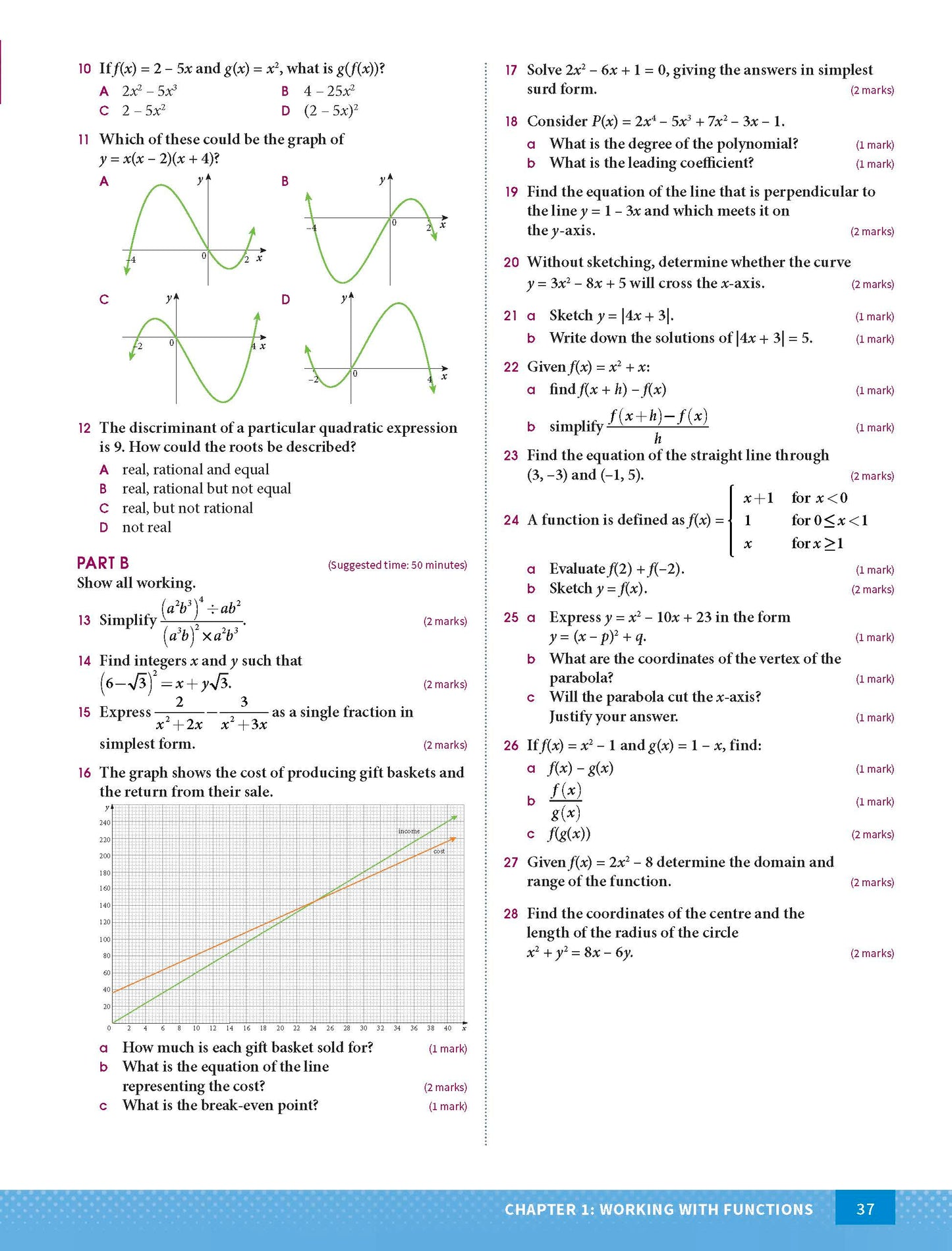 Excel HSC Year 11 Mathematics Advanced Study Guide