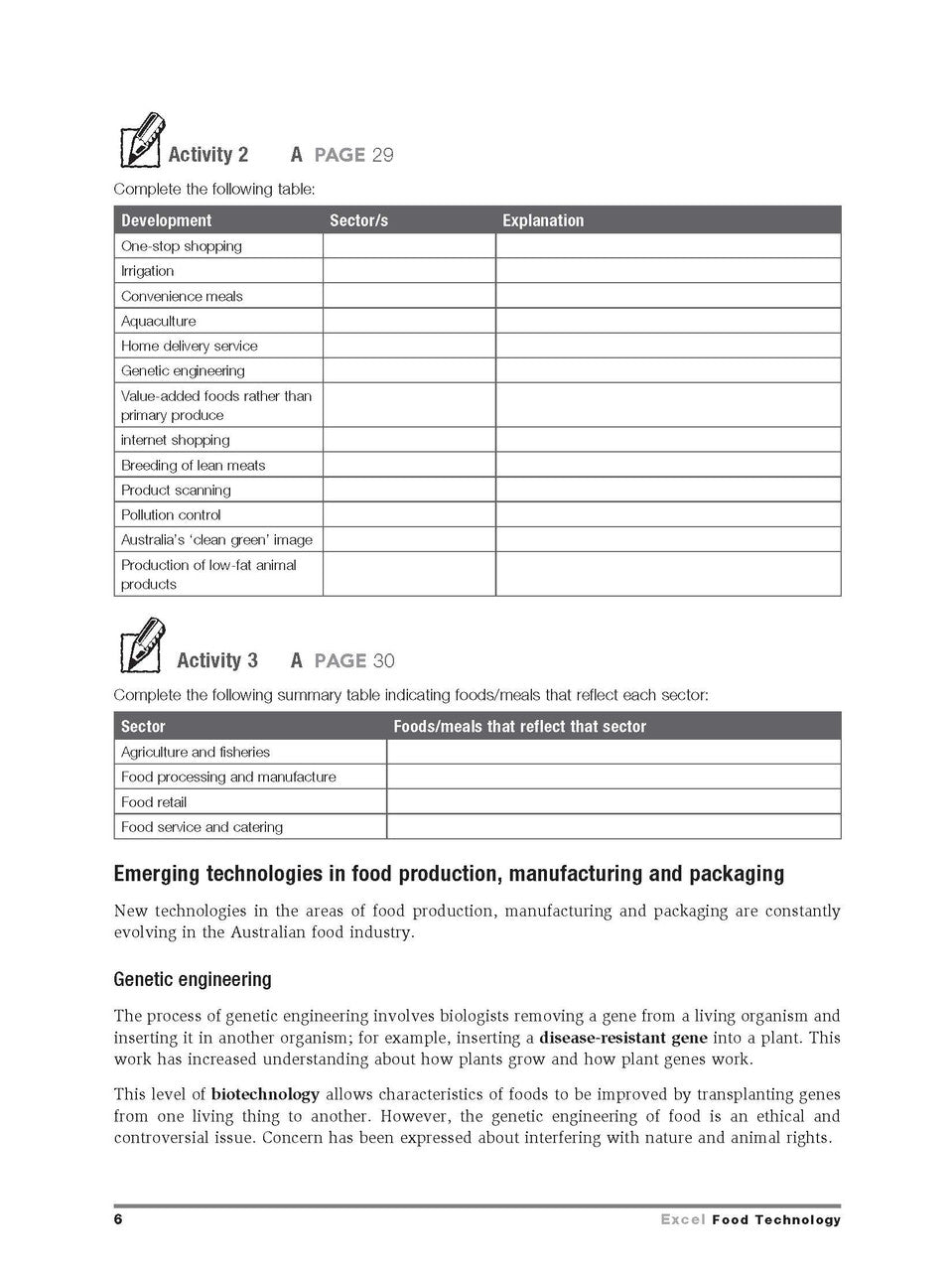 Excel HSC Year 12 Food Technology Study Guide