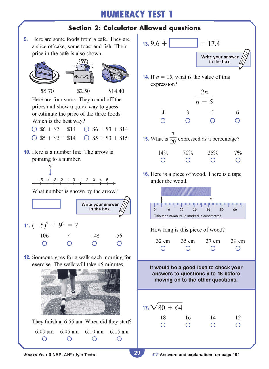 Excel Year 9 NAPLAN*-style Tests