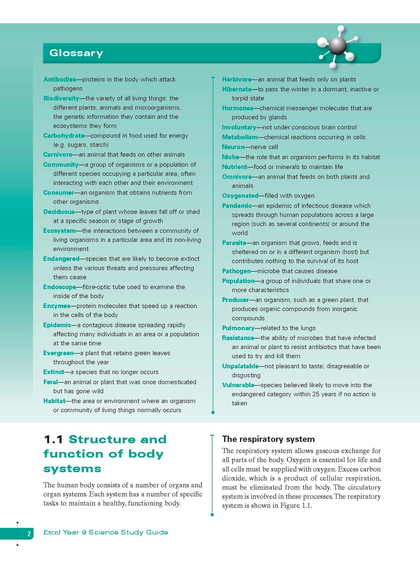 Excel Study Guide - Science Year 9