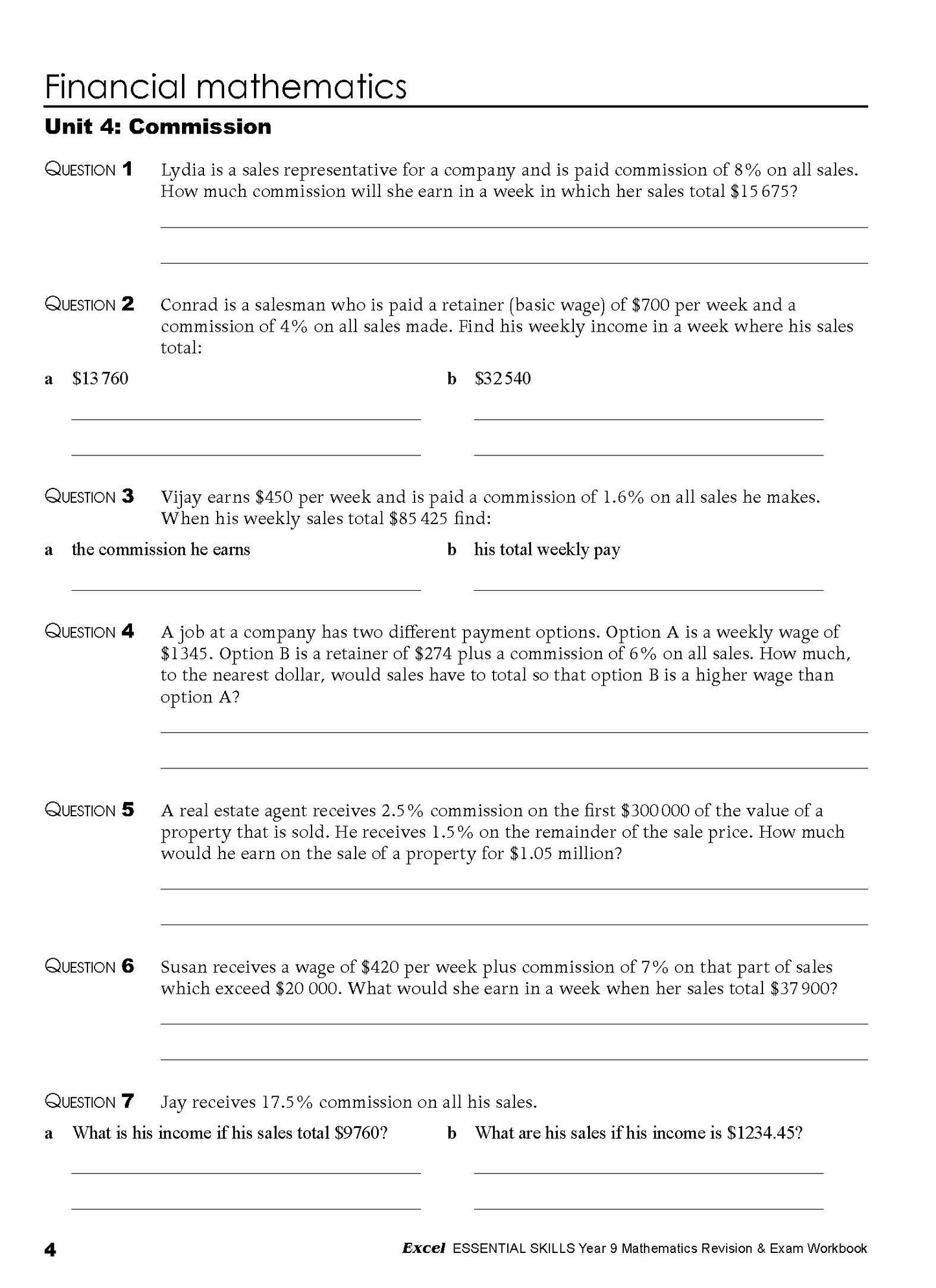 Excel Essential Skills - Mathematics Revision & Exam Workbook Year 9 NE
