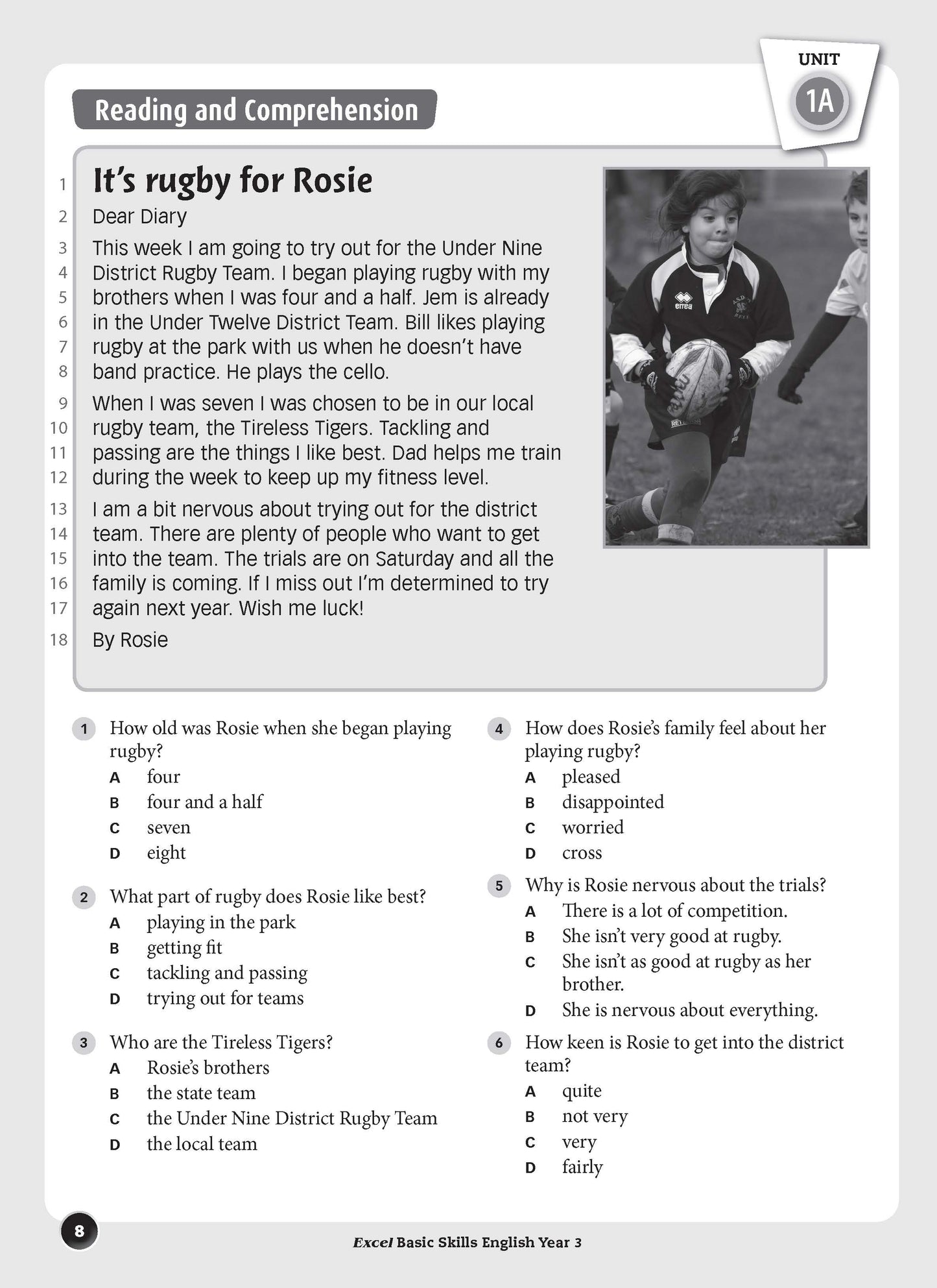 Excel Basic Skills - English Year 3