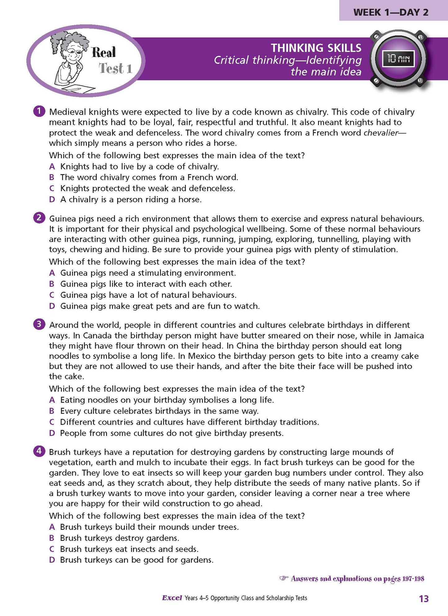 Excel Opportunity Class and Scholarship Tests Years 4-5