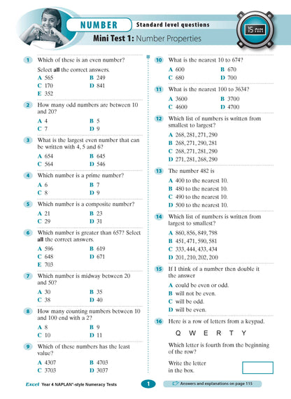 Excel Year 4 NAPLAN*-style Numeracy Tests