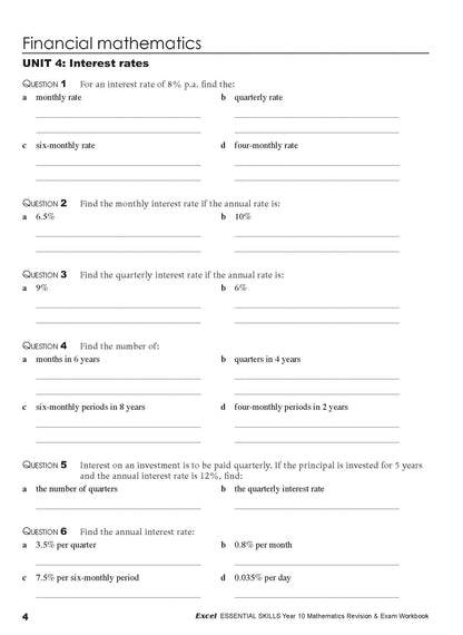 Excel Essential Skills - Mathematics Revision & Exam Workbook Year 10 NE