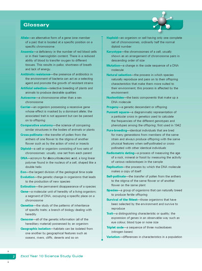 Excel Study Guide - Science Year 10