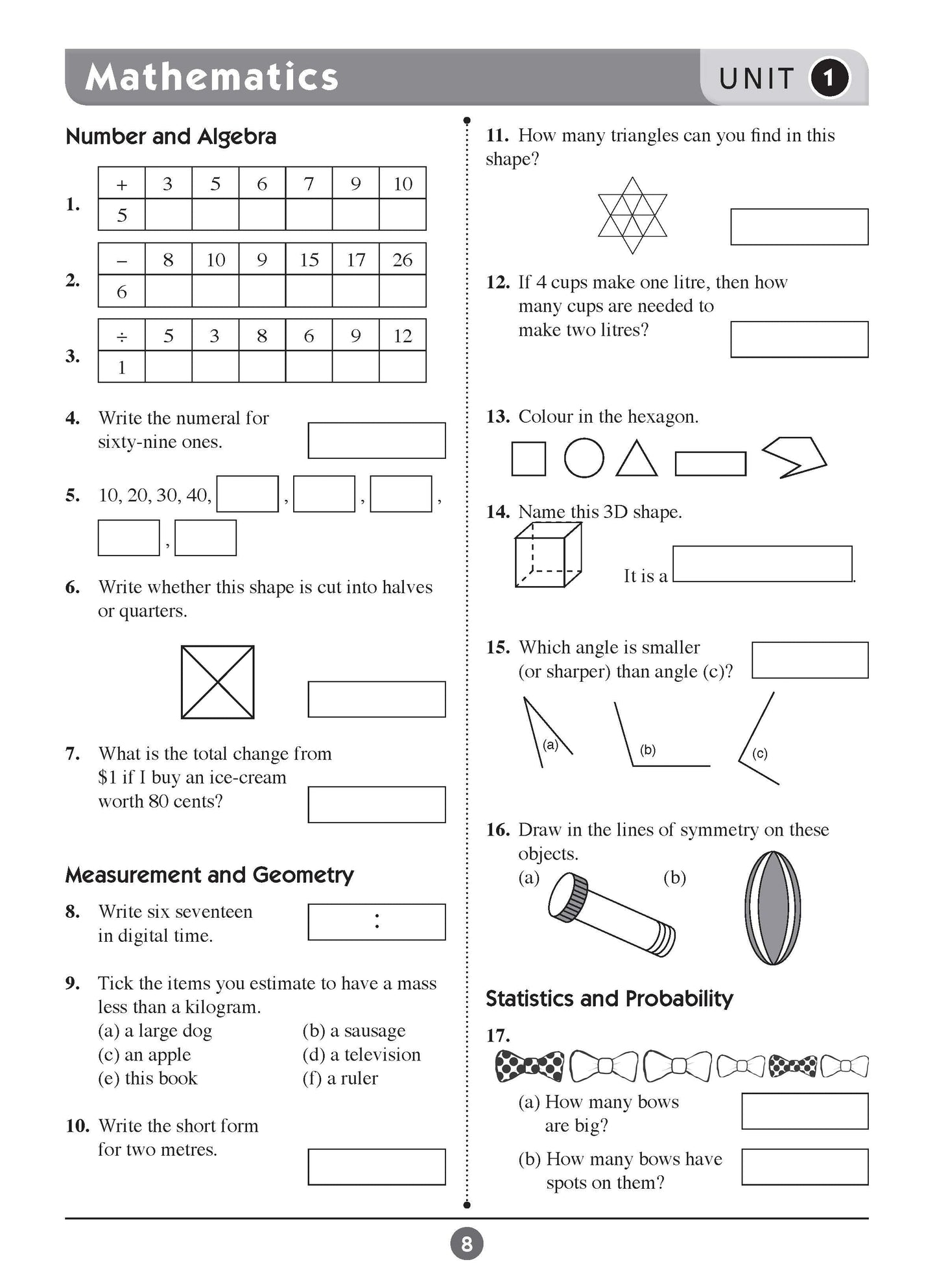 Excel Basic Skills - English and Mathematics Year 3