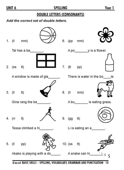Excel Basic Skills - Spelling, Vocabulary, Grammar and Punctuation Years 1-2