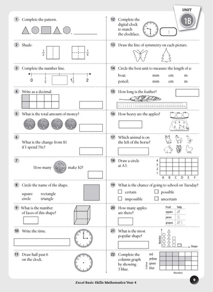 Excel Basic Skills - Mathematics Year 4