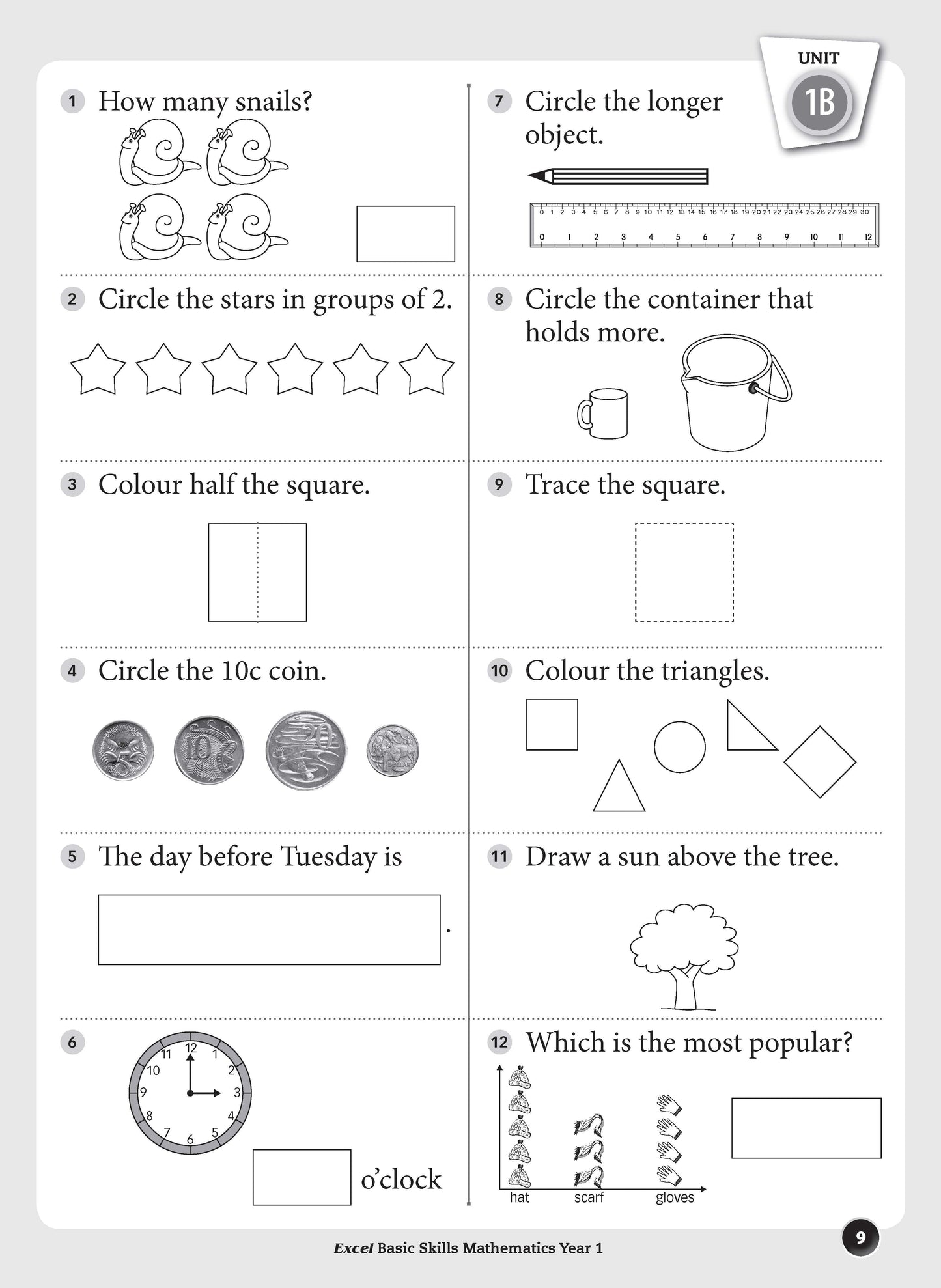 Excel Basic Skills - Mathematics Year 1