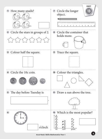 Excel Basic Skills - Mathematics Year 1