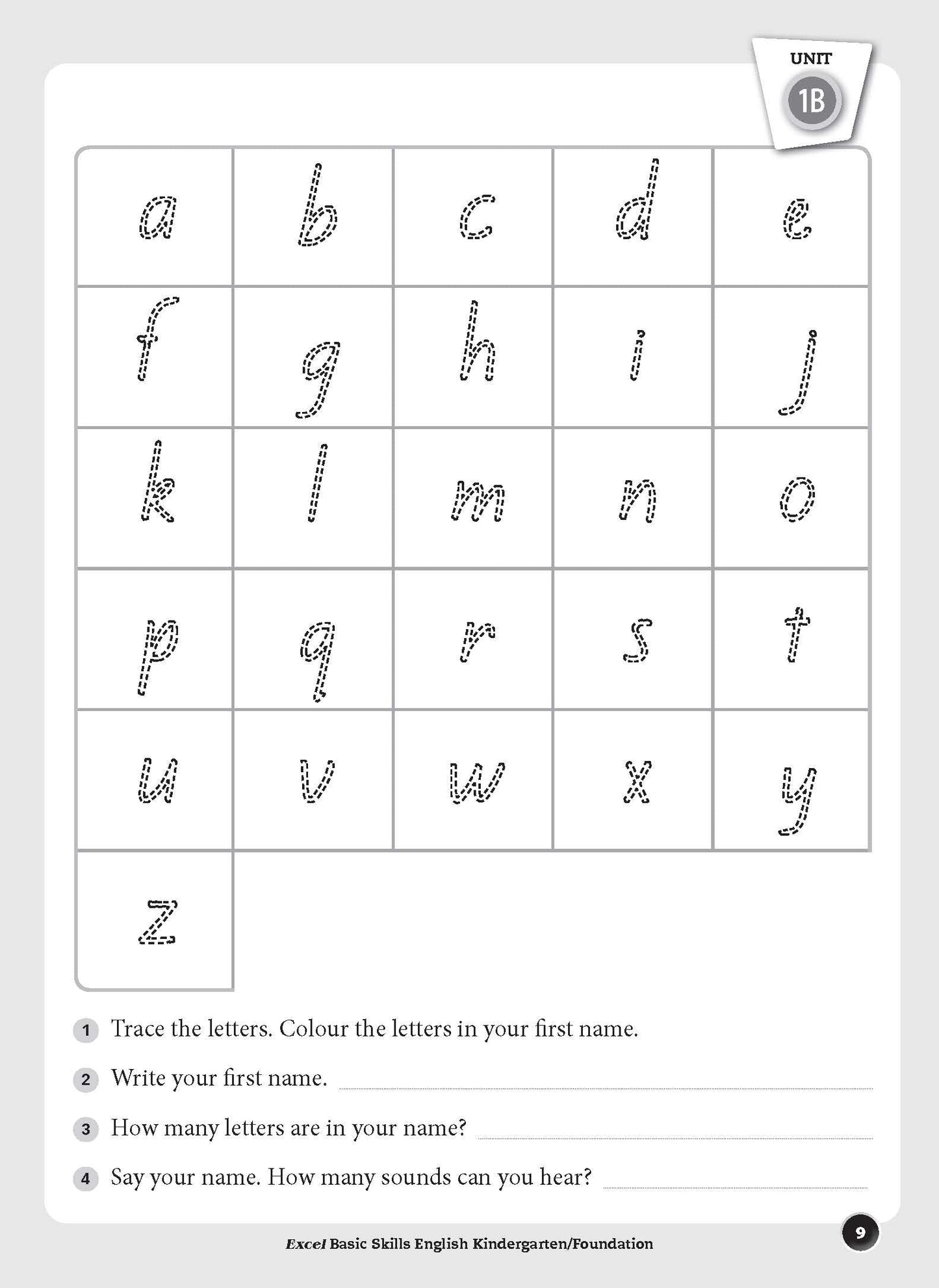 Excel Basic Skills - English Kindergarten/Foundation