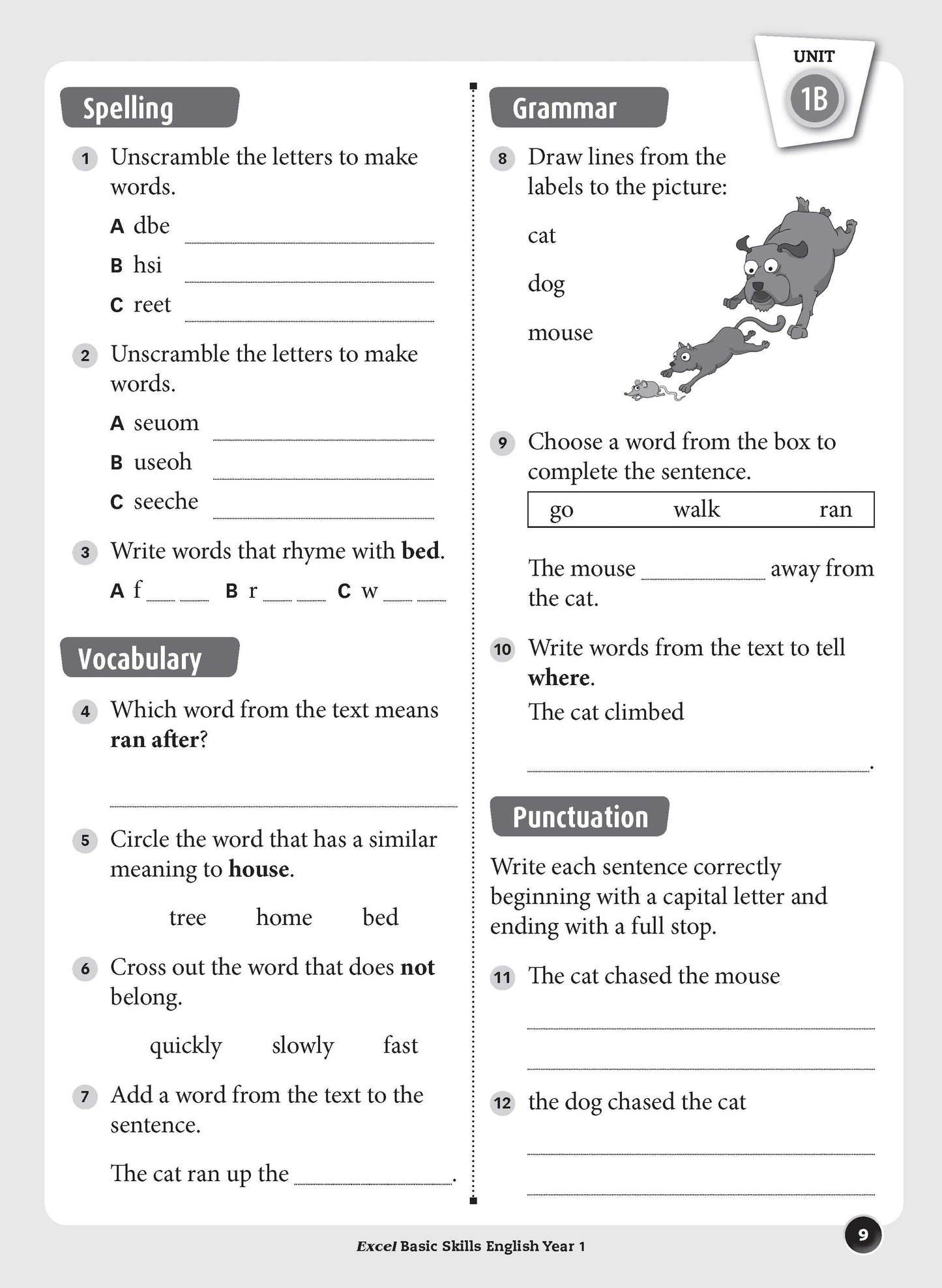 Excel Basic Skills - English Year 1