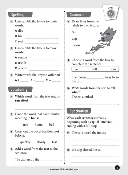 Excel Basic Skills - English Year 1