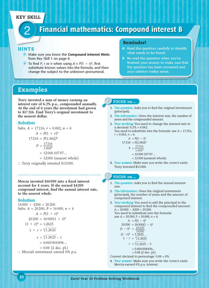 Excel Essential Skills - Problem Solving Workbook Year 10