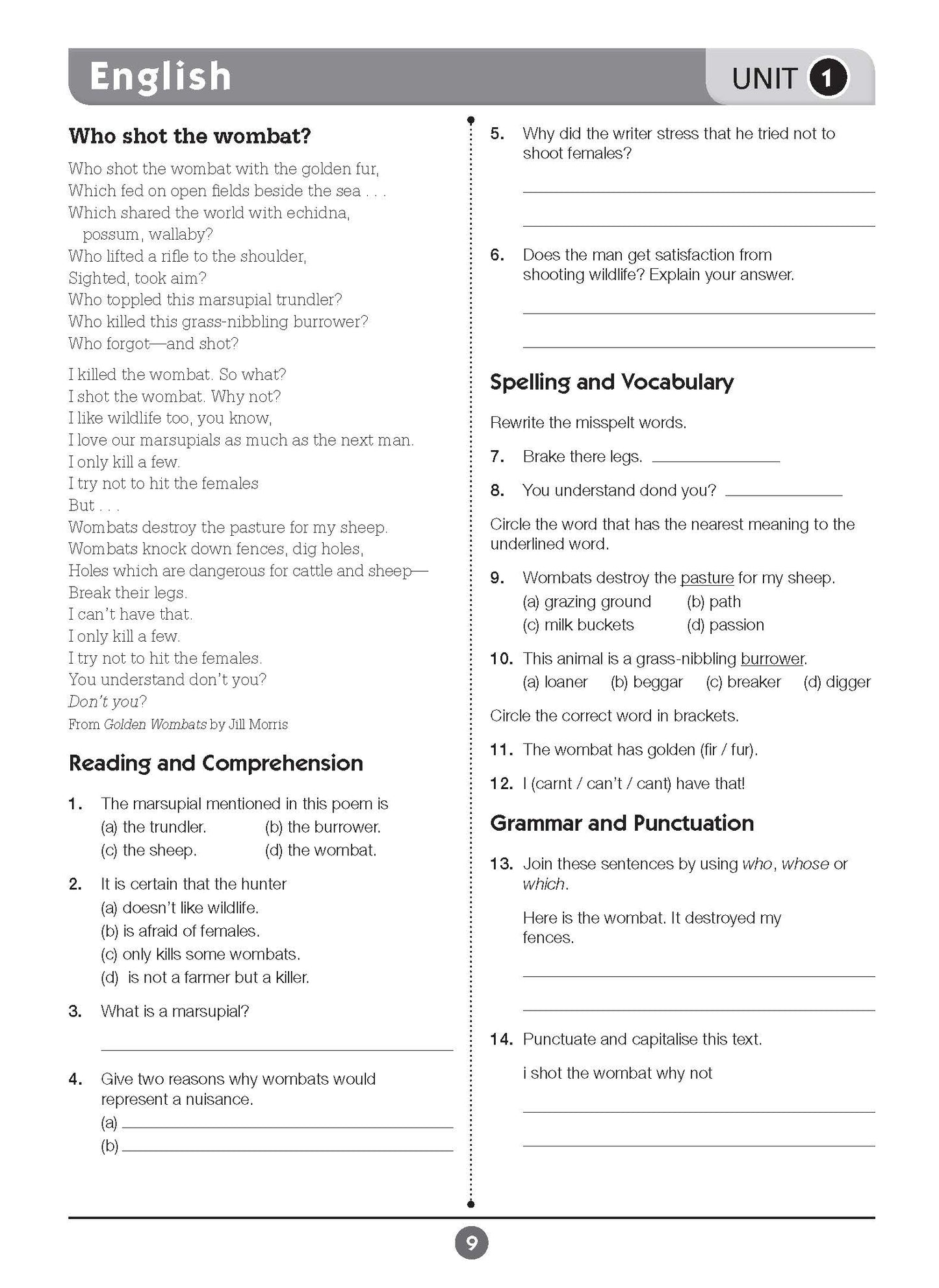 Excel Basic Skills - English and Mathematics Year 7