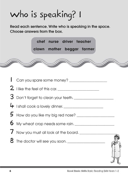 Excel Basic Skills - Basic Reading Skills Years 1-2