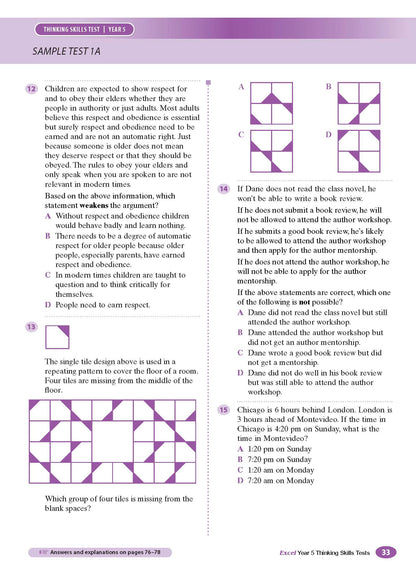 Excel Test Skills - Thinking Skills Tests Year 5