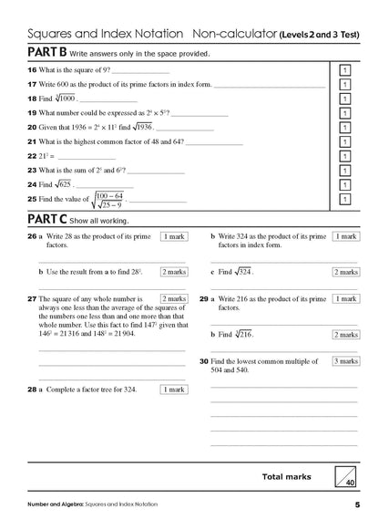 Excel Tests - Mathematics Practice Tests Year 7