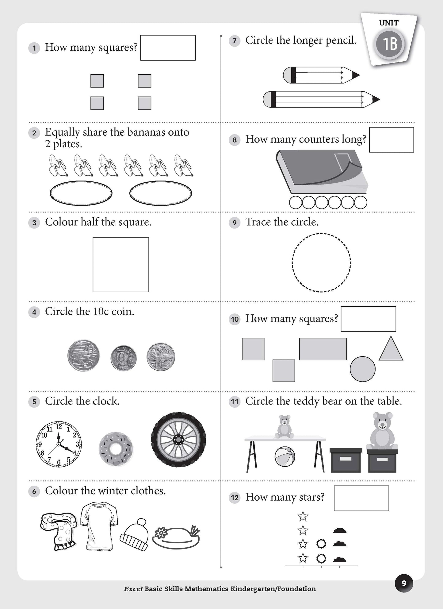 Excel Basic Skills - Mathematics Kindergarten/Foundation