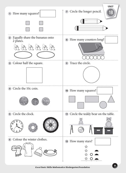 Excel Basic Skills - Mathematics Kindergarten/Foundation