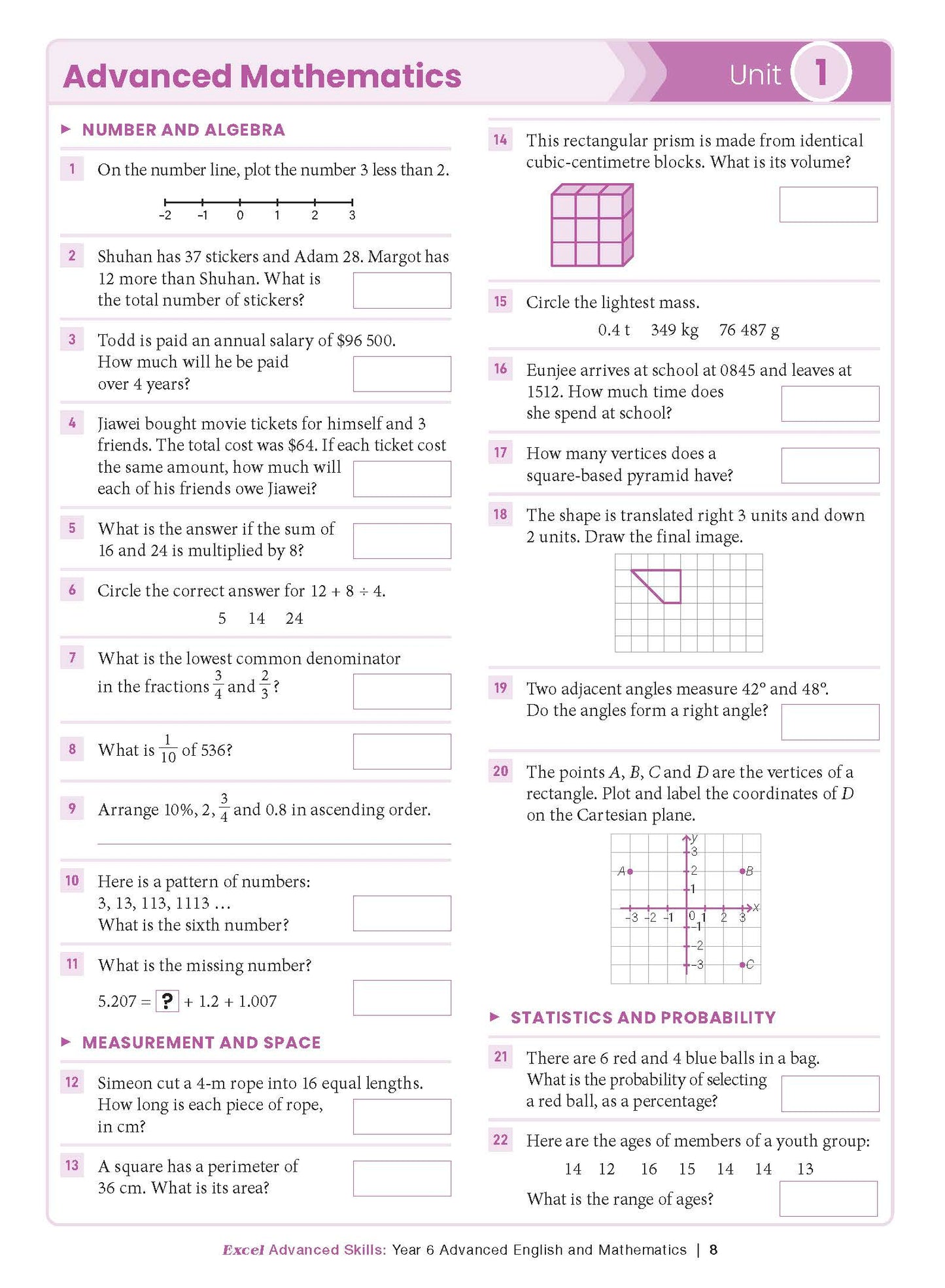 Excel Advanced Skills - Advanced English and Mathematics Year 6