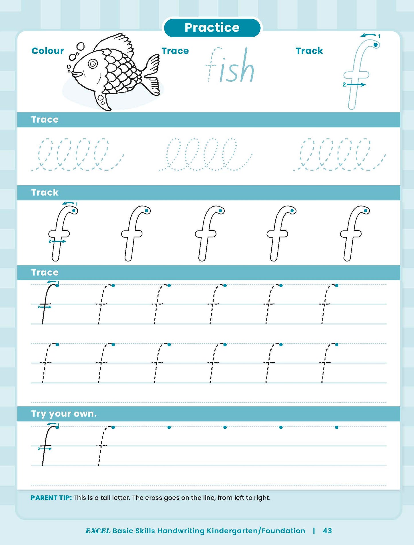 Excel Basic Skills - Handwriting Kindergarten/Foundation