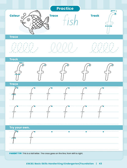 Excel Basic Skills - Handwriting Kindergarten/Foundation