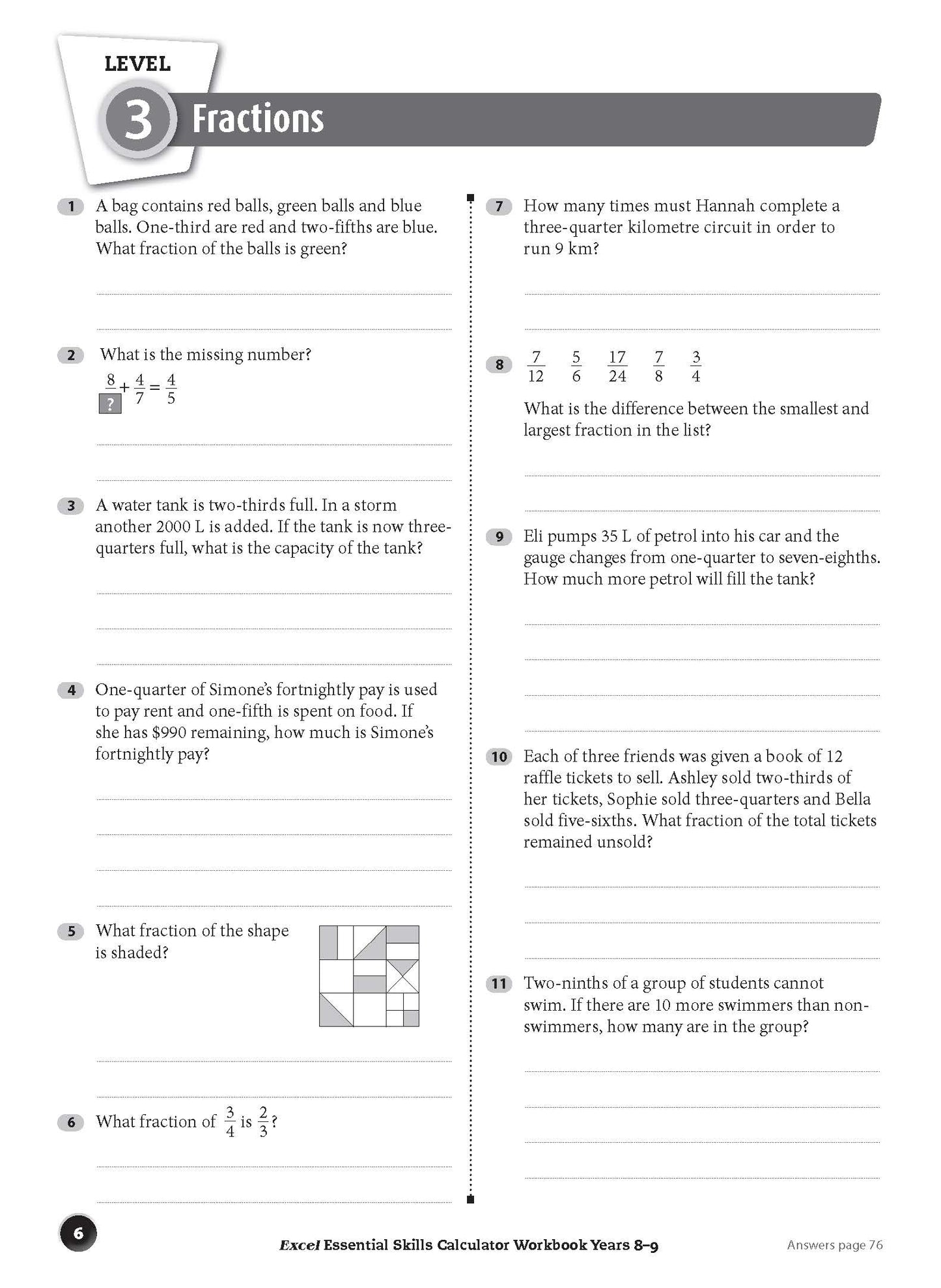Excel Essential Skills - Calculator Workbook Years 8-9