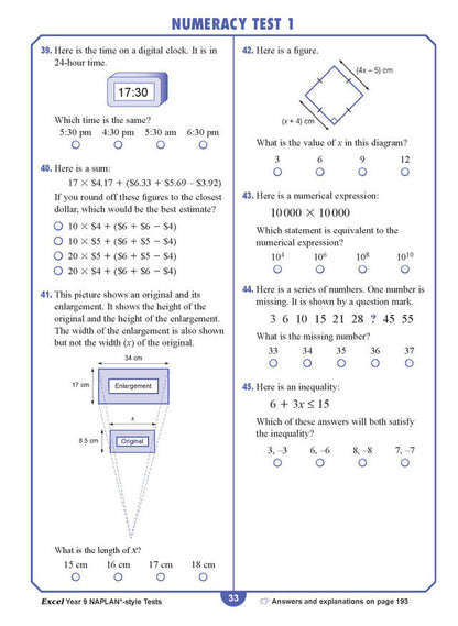 Excel Year 9 NAPLAN*-style Tests
