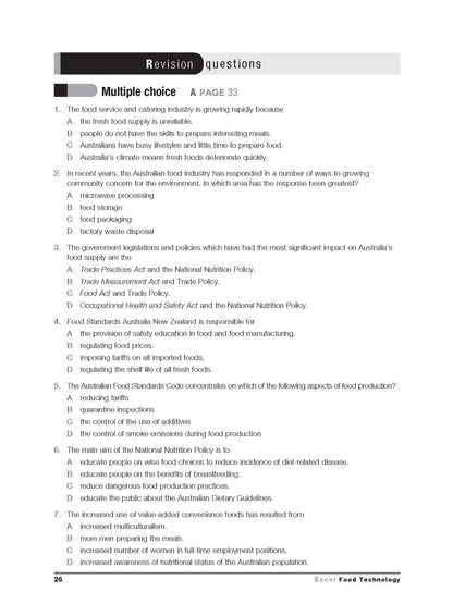 Excel HSC Year 12 Food Technology Study Guide