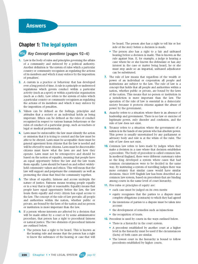 Excel HSC Year 11 Legal Studies Study Guide