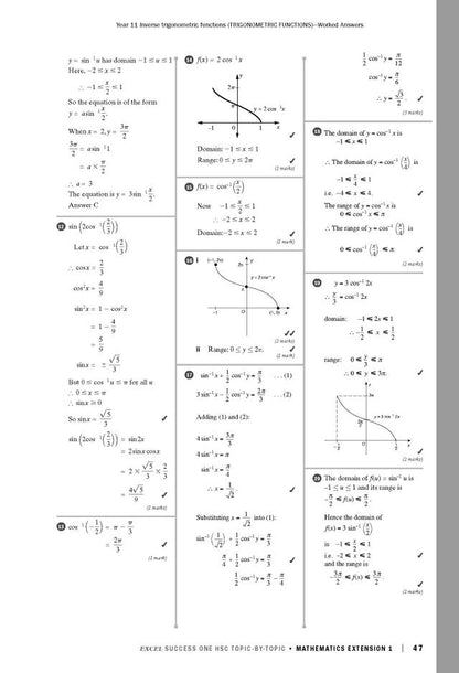 Excel Success One HSC Year 12 Mathematics Extension 1 (2023 Edition)
