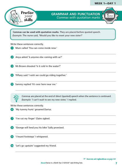 Excel Revise in a Month Year 3 NAPLAN*-style Writing Tests