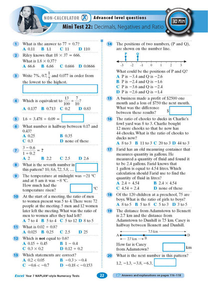 Excel Year 7 NAPLAN*-style Numeracy Tests