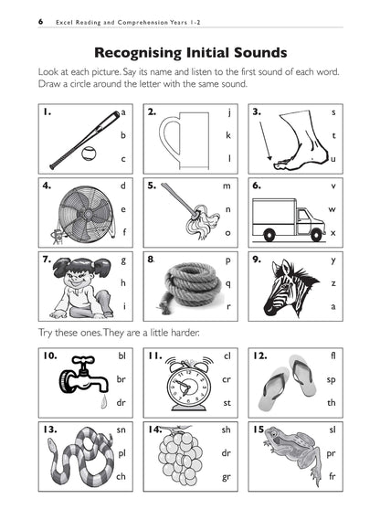 Excel Basic Skills - Reading and Comprehension Years 1-2