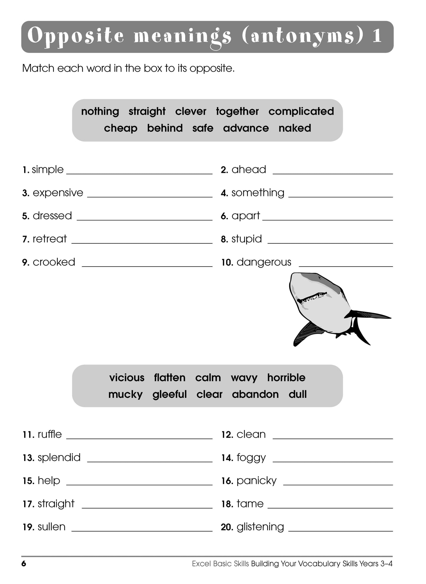Excel Basic Skills - Building Your Vocabulary Skills Years 3-4