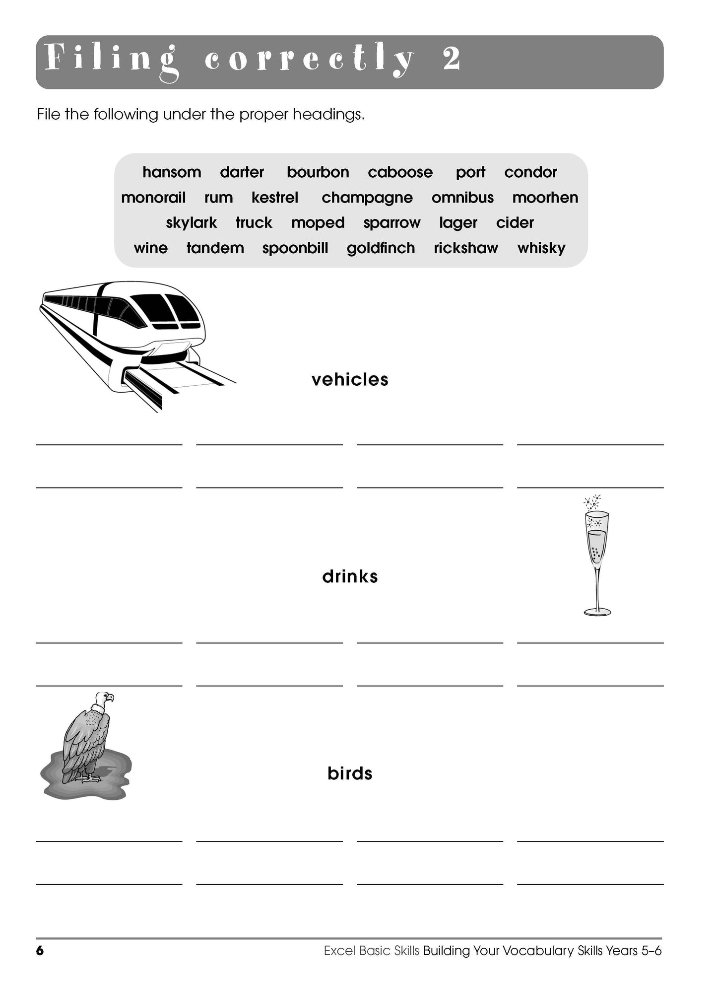 Excel Basic Skills - Building Your Vocabulary Skills Years 5-6