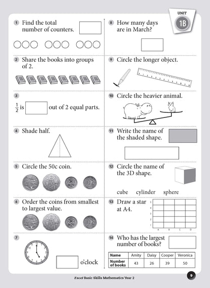 Excel Basic Skills - Mathematics Year 2