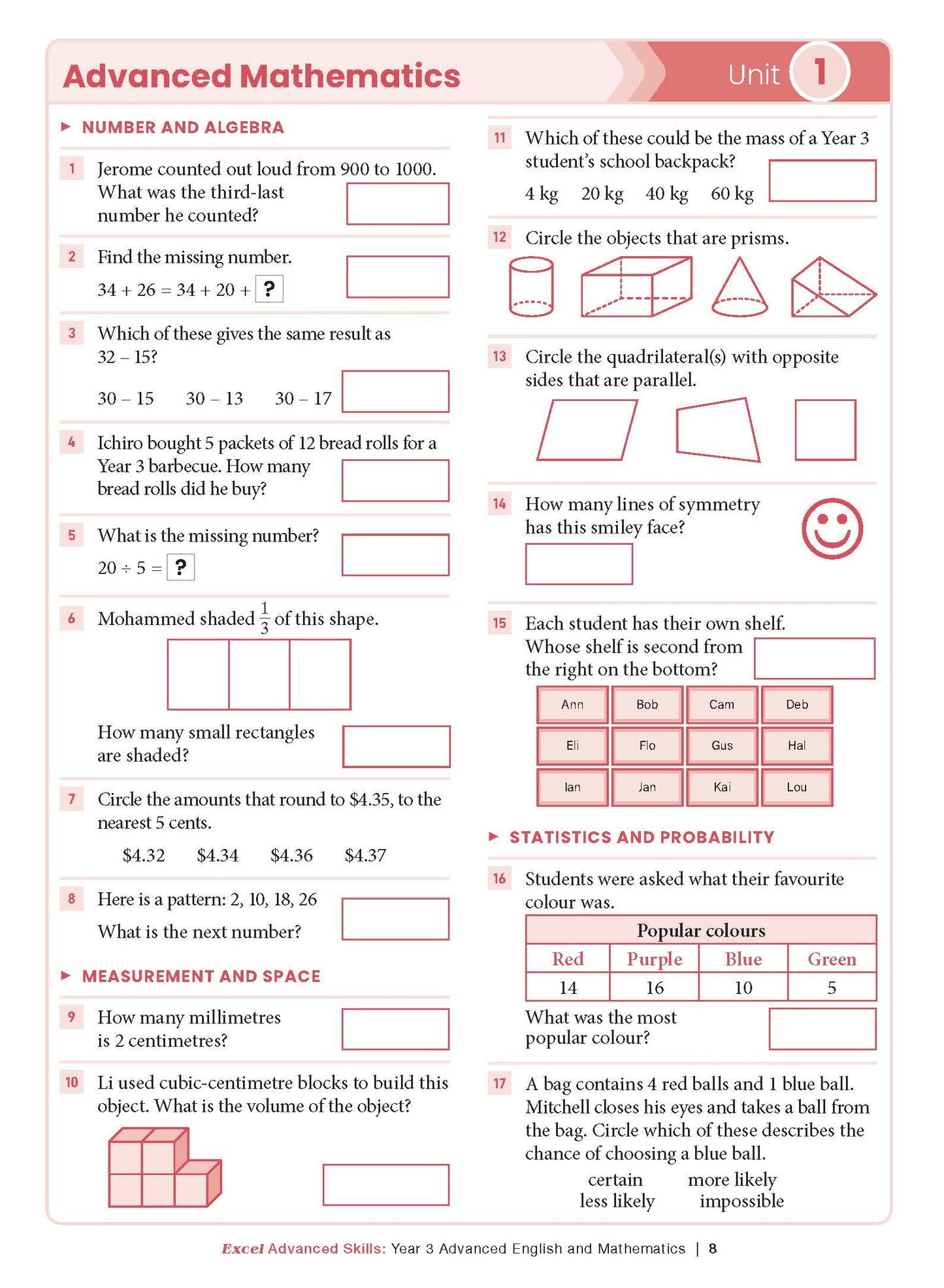Excel Advanced Skills - Advanced English and Mathematics Year 3